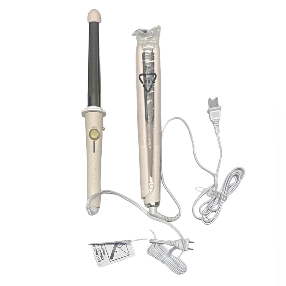 GSQ by Glamsquad 1" Barrel 400°F Titanium Curling Hair Iron and Flat  Iron Set